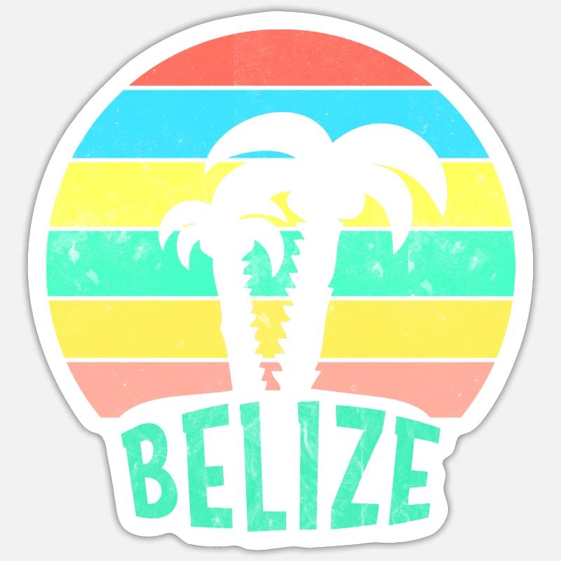 BELIZE Tramonto caraibico Sticker formato S (10 x 10 cm)