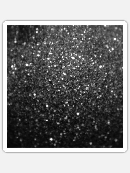 Funkelnder schwarzer Glitter - Sticker Größe S (10 x 10 cm) - Mattweiß