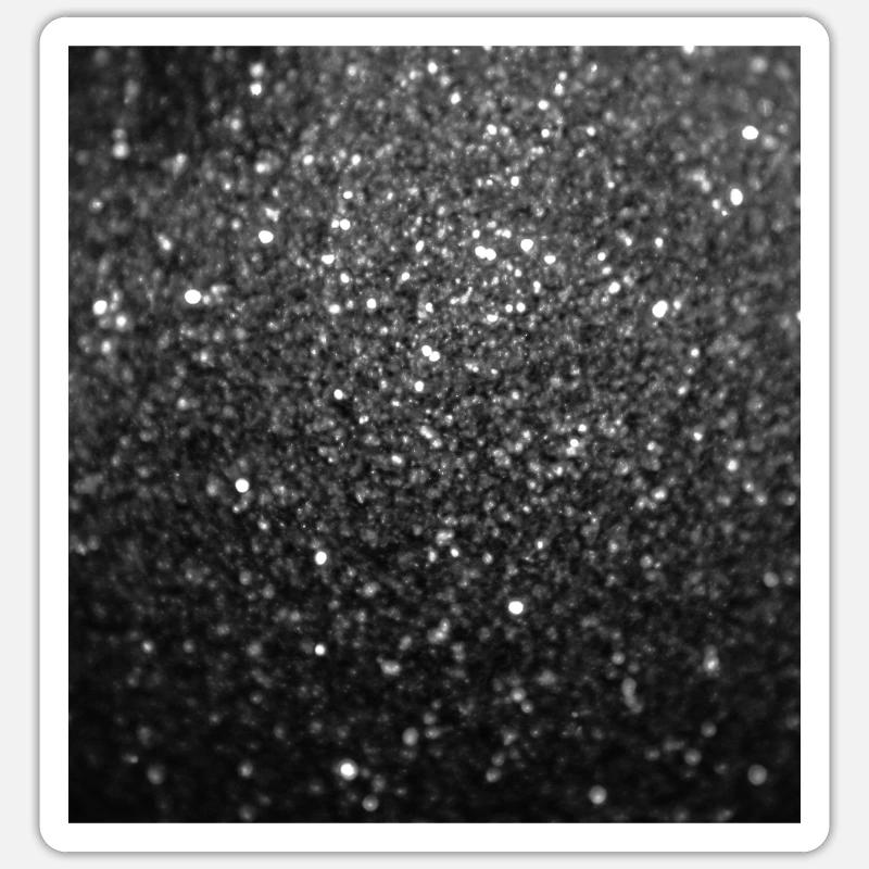 Paillettes noires étincelantes - Sticker taille S (10 x 10 cm) - blanc mat
