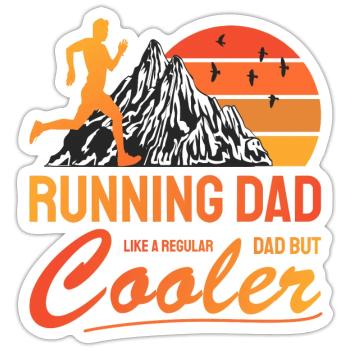 Running Dad Cooler Gift for Dad Runner - Sticker size S (10 x 10 cm) - white matte - Front