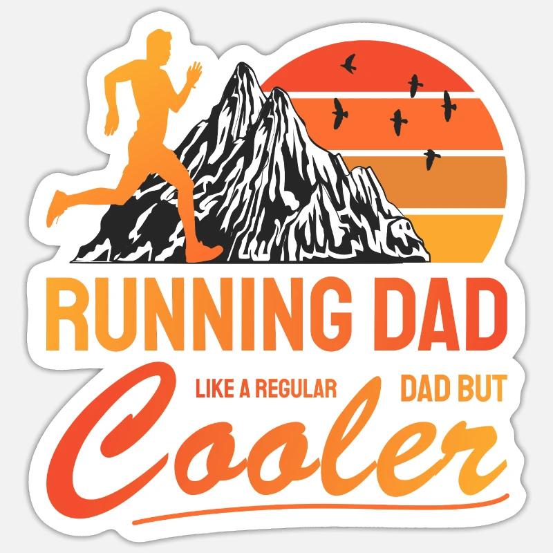 Running Dad Cooler Gift for Dad Runner Sticker size S (10 x 10 cm)