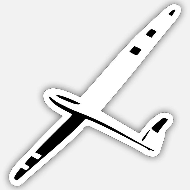 Planeur antares Planeur Planeur - Sticker taille S (10 x 10 cm) - blanc mat