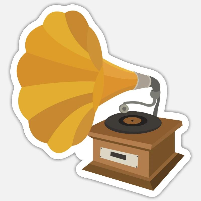 gramophone Sticker size S (10 x 10 cm)