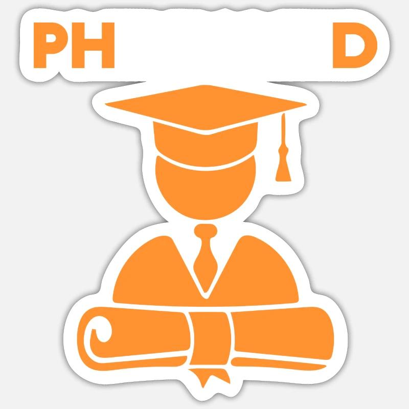 PhinisheD PhD graduate Gift - Sticker size S (10 x 10 cm) - white matte