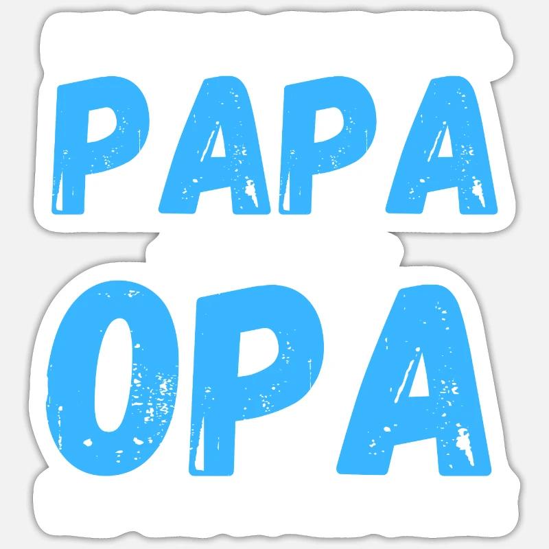 Bester Papa und Opa Geschenk Geschenkidee - Sticker Größe S (10 x 10 cm) - Mattweiß