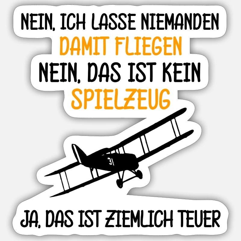 Modellbauer Modellflugzeug Geschenk Opa Papa - Sticker Größe S (10 x 10 cm) - Mattweiß