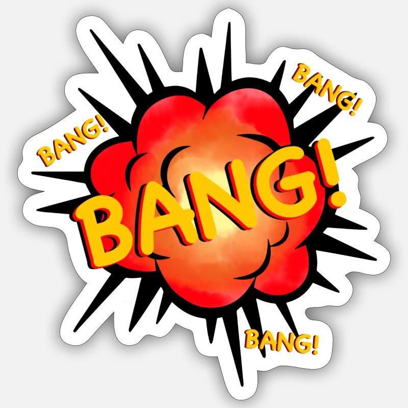 Explosion Bang - Sticker taille S (10 x 10 cm) - blanc mat