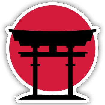 japan gate - Sticker Größe S (10 x 10 cm) - Mattweiß - Vorne