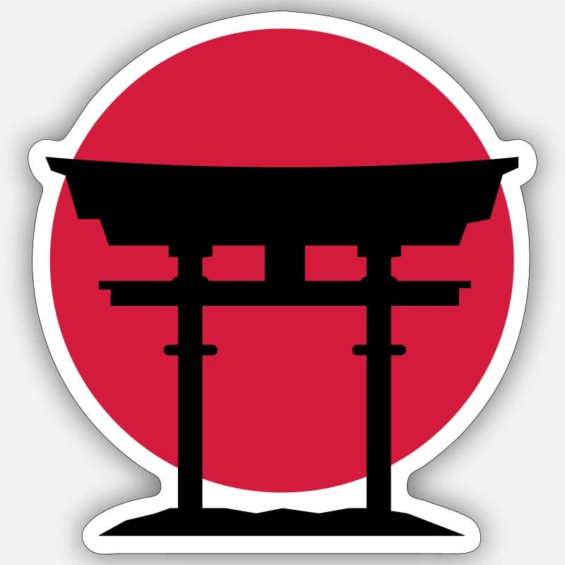 japan gate - Sticker Größe S (10 x 10 cm) - Mattweiß