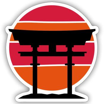 japan gate - Sticker size S (10 x 10 cm) - white matte - Front