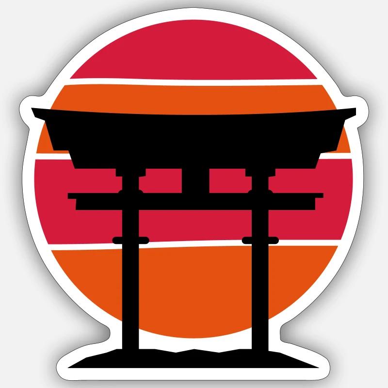 japan gate - Sticker size S (10 x 10 cm) - white matte