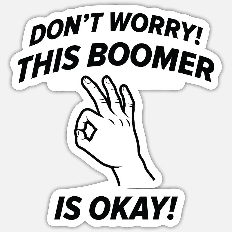 Ce boomer va bien - Sticker taille S (10 x 10 cm) - blanc mat