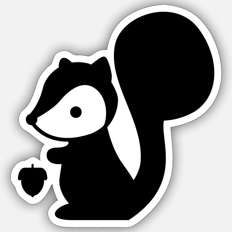 Eichhörnchen - Sticker Größe S (10 x 10 cm) - Mattweiß