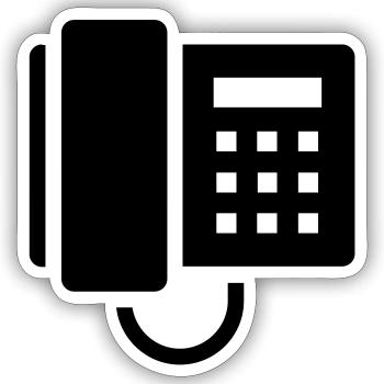 Telefon Tischtelefon Festnetz Symbol Icon - Sticker Größe S (10 x 10 cm) - Mattweiß - Vorne