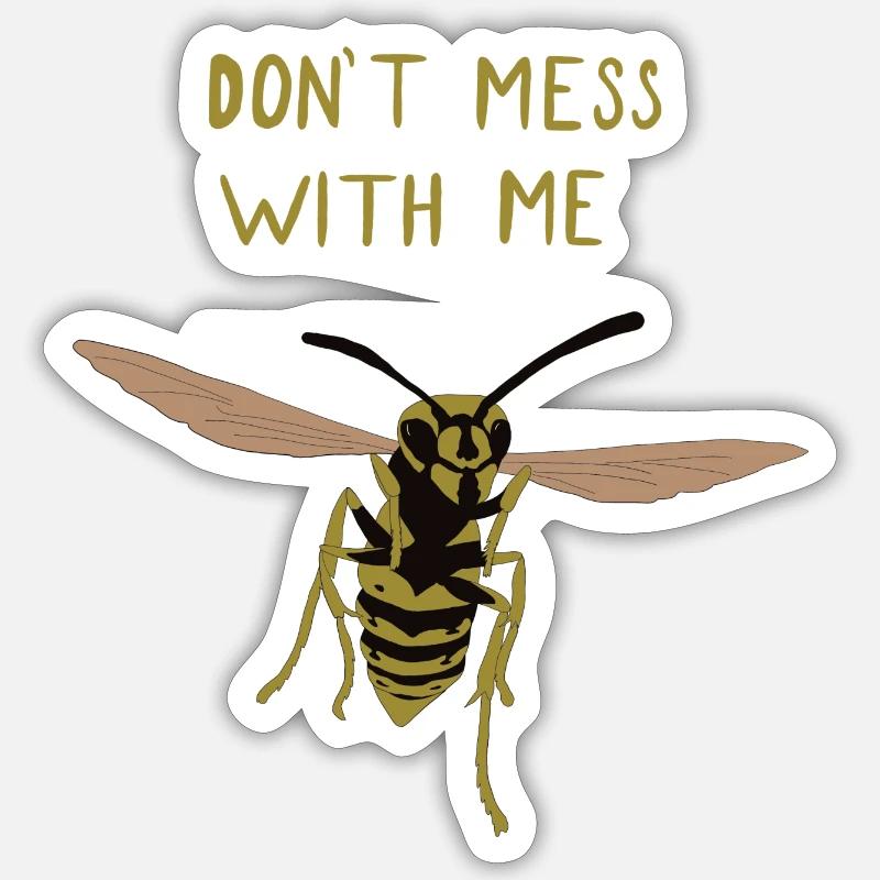 Wasp - do not mess with me - Sticker size S (10 x 10 cm) - white matte