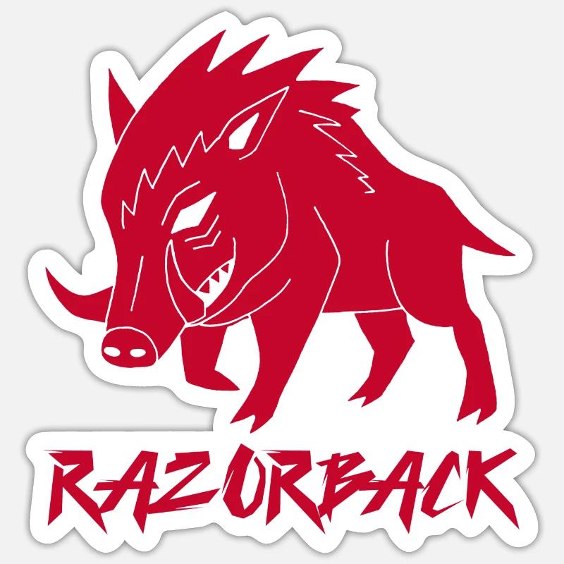 Razorback Red Boar - Sticker size S (10 x 10 cm) - white matte