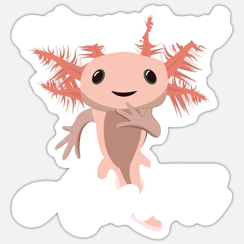 Nuttethed Niveau Axolotl - Sticker størrelse S (10 x 10 cm) - mat hvid