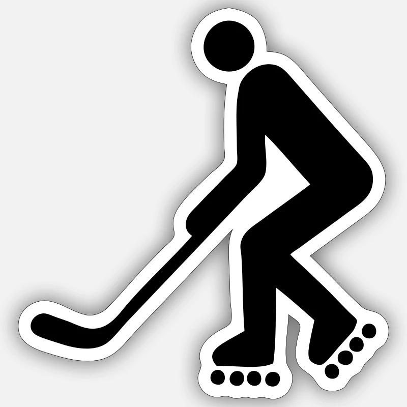 inline hockey inline Silhouette Logo - Sticker Größe S (10 x 10 cm) - Mattweiß