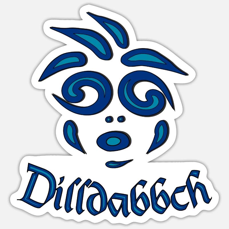Der hessische Dilldabbch-Bembeldesign - Sticker Größe S (10 x 10 cm) - Mattweiß