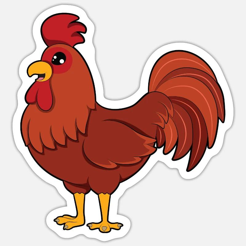Rooster - Sticker size S (10 x 10 cm) - white matte