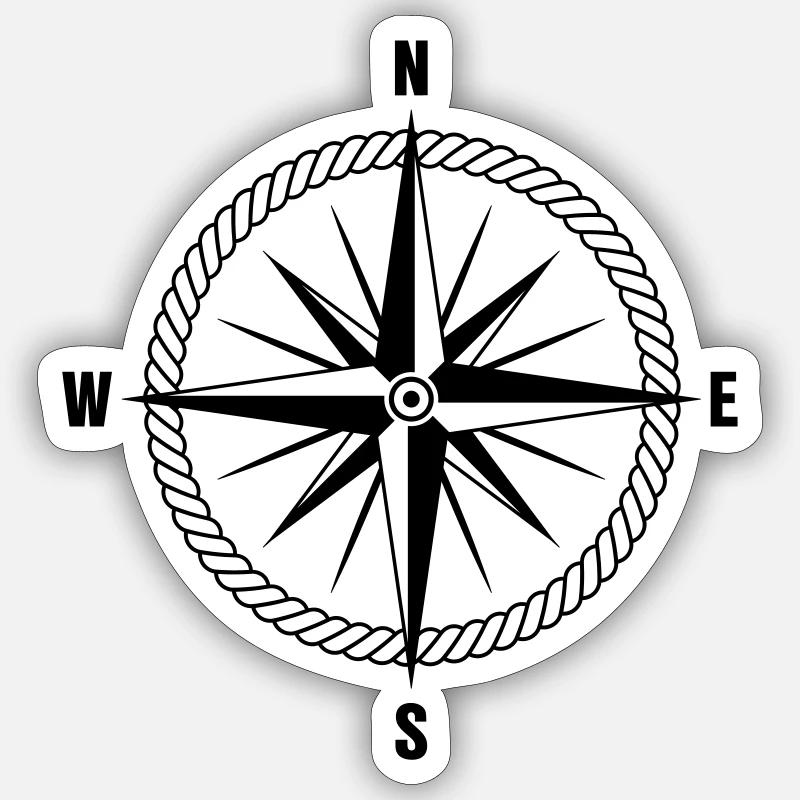 Kompass Sticker Größe S (10 x 10 cm)