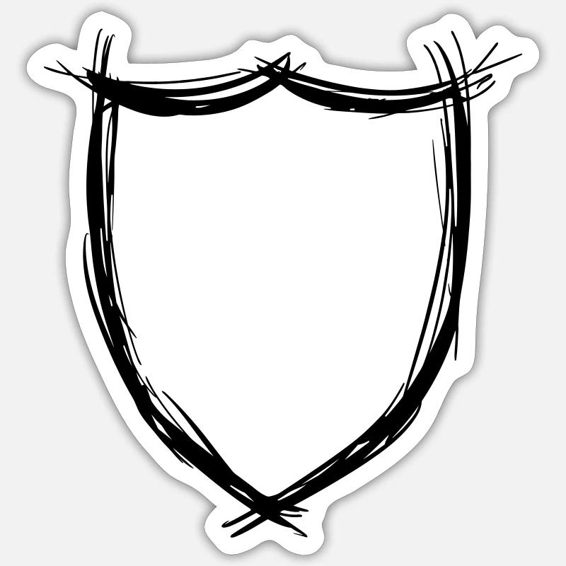 Schild, Symbol Hand gezeichnet - Sticker Größe S (10 x 10 cm) - Mattweiß