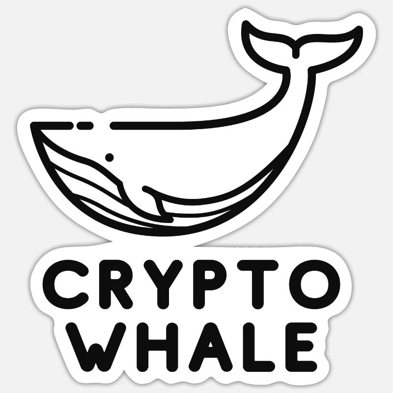 CRYPTO WHALE - Sticker taille S (10 x 10 cm) - blanc mat