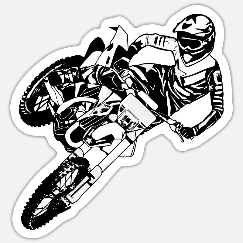 Enduro Hors-route - Sticker taille S (10 x 10 cm) - blanc mat