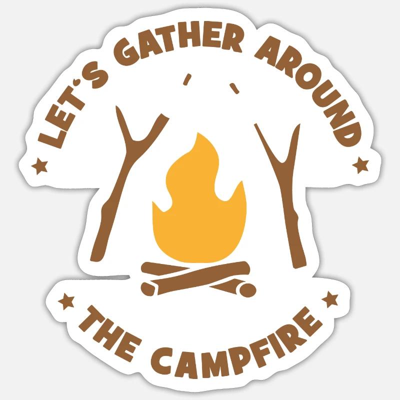 Feu de camp Sticker taille S (10 x 10 cm)