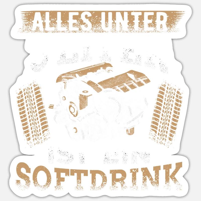 Alles unter 3 Liter ist ein Softdrink - Sticker Größe S (10 x 10 cm) - Mattweiß