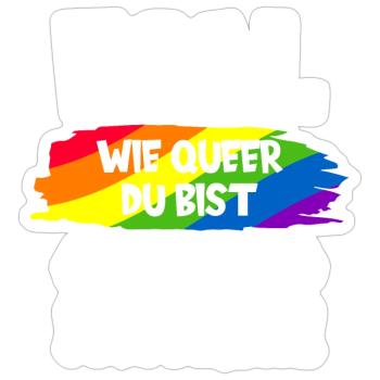 QUEER STUTTGART STUTTGARTER LGBT REGENBOGENFAHNE - Sticker Größe S (10 x 10 cm) - Mattweiß - Vorne
