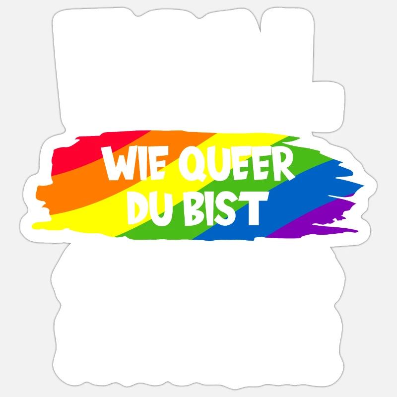 QUEER STUTTGART STUTTGARTER LGBT REGENBOGENFAHNE - Sticker Größe S (10 x 10 cm) - Mattweiß