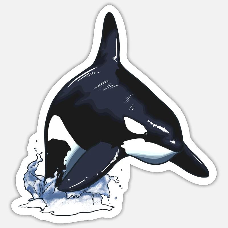Orca Killerwal Schwertwal Sprung Sticker Größe S (10 x 10 cm)