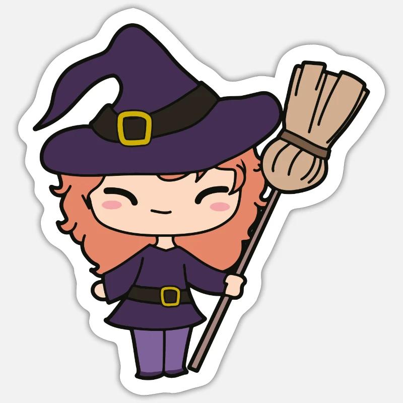Sorcière - Sticker taille S (10 x 10 cm) - blanc mat