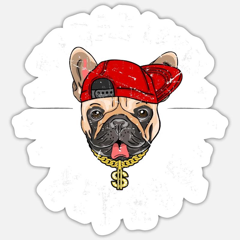Bouledogue français - Sticker taille S (10 x 10 cm) - blanc mat