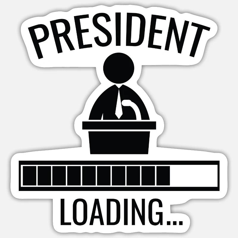President Loading - Sticker size S (10 x 10 cm) - white matte