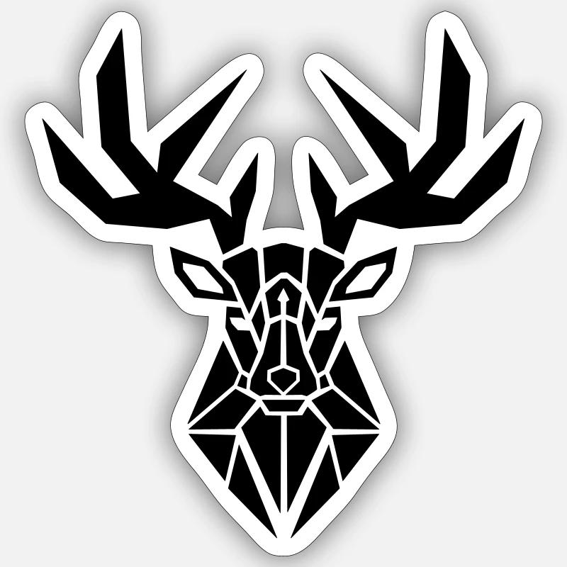 Hirsch Design Geweih Sticker Größe S (10 x 10 cm)