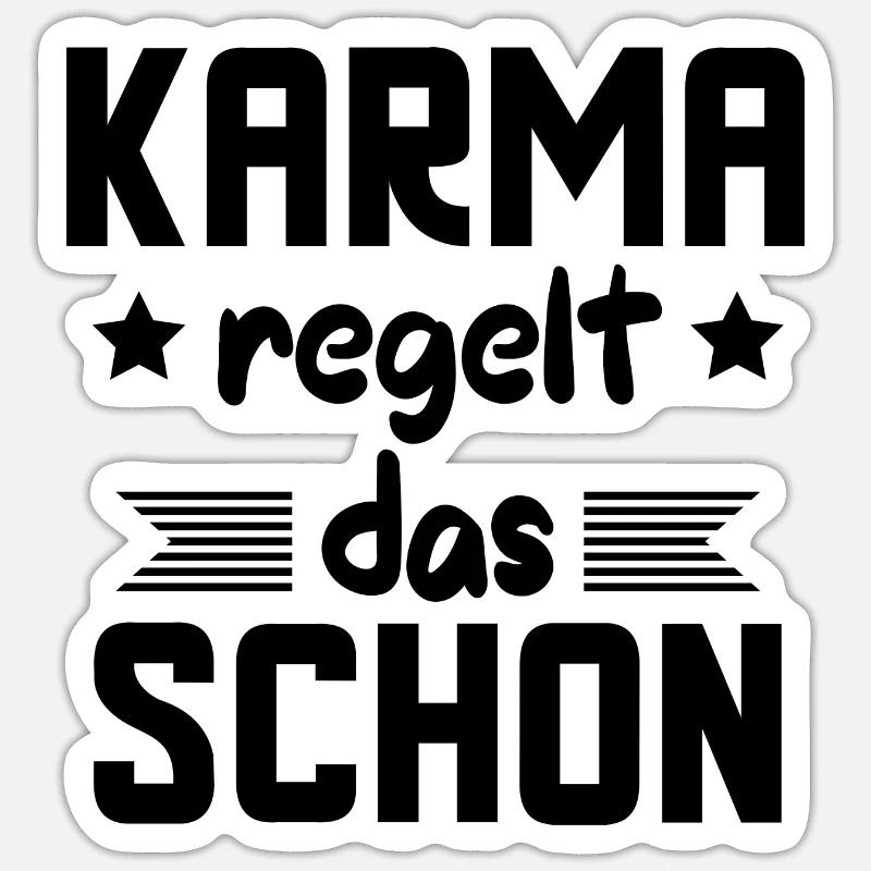 Karma regelt das schon - Sticker Größe S (10 x 10 cm) - Mattweiß