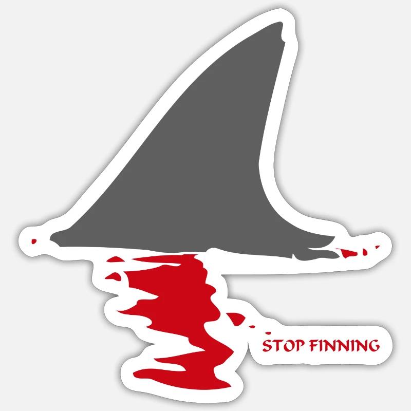 STOP Finning Sticker size S (10 x 10 cm)
