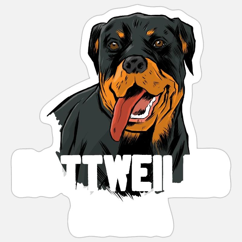 ROTTWEILER MOM - Sticker size S (10 x 10 cm) - white matte