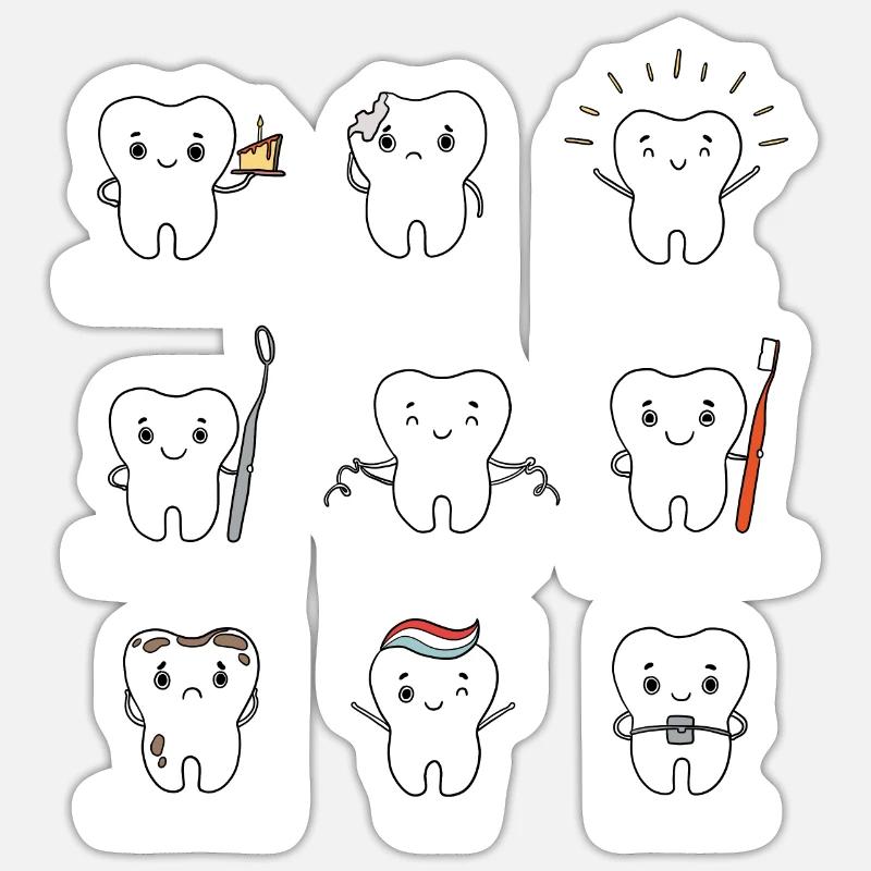 Teeth Sticker size S (10 x 10 cm)