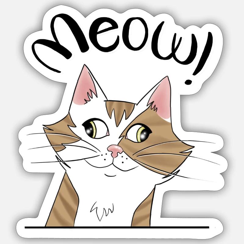 Cat - Sticker size S (10 x 10 cm) - white matte