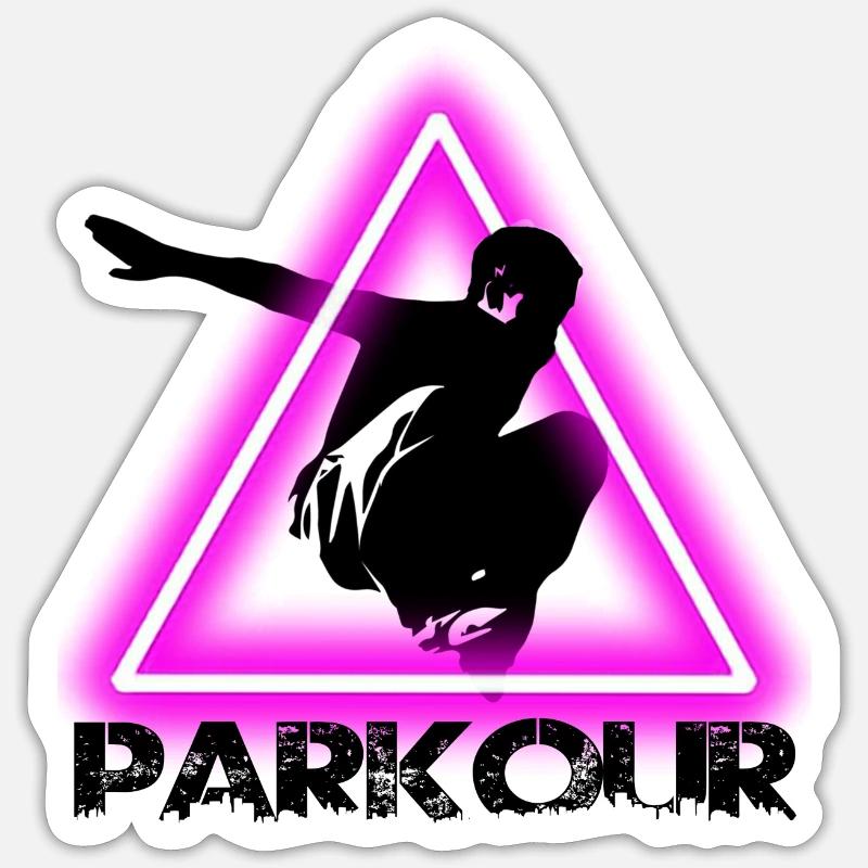 Parkour - Sticker taille S (10 x 10 cm) - blanc mat