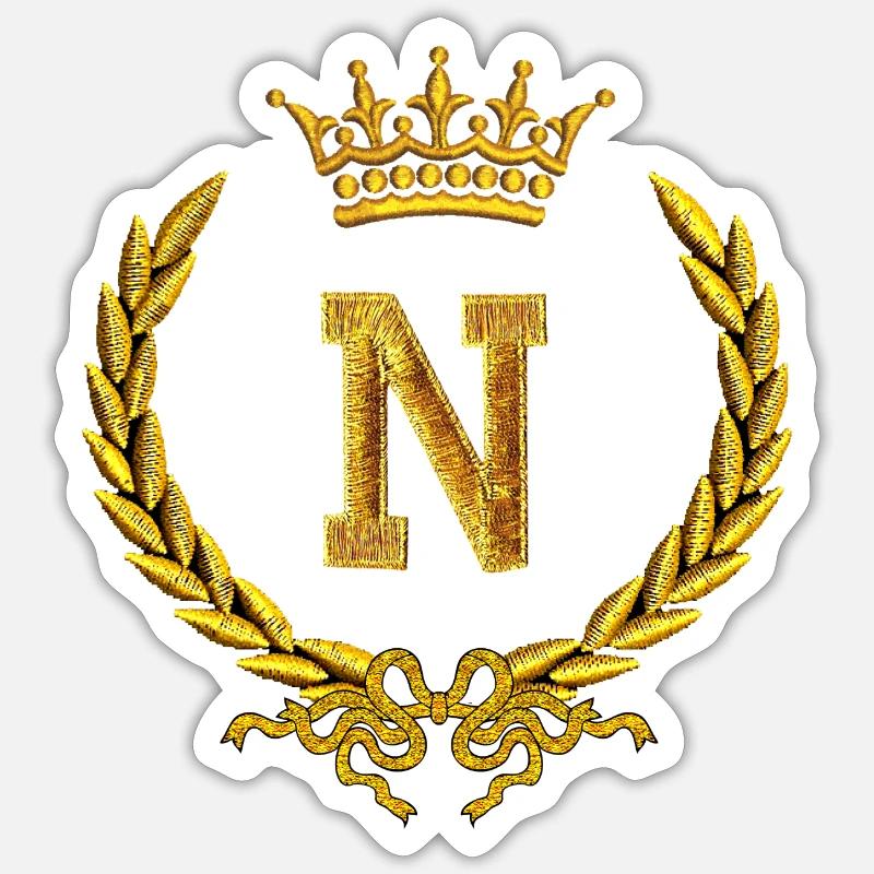 couronne Napoléon 2 - Sticker taille S (10 x 10 cm) - blanc mat
