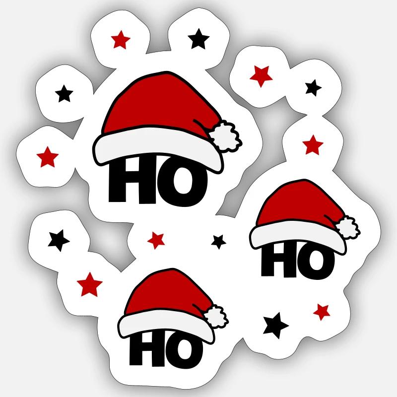 ho ho ho 02 - Sticker taille S (10 x 10 cm) - blanc mat