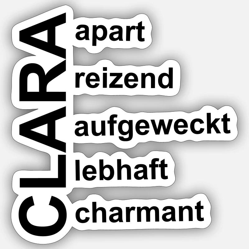 Clara - Ein ganz spezielles Design für Clara - Sticker Größe S (10 x 10 cm) - Mattweiß