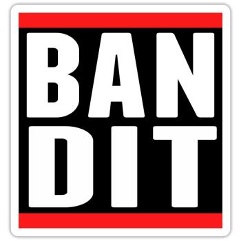 bandit dieb crime criminal aufkleber hooligan gang - Sticker Größe S (10 x 10 cm) - Mattweiß - Vorne
