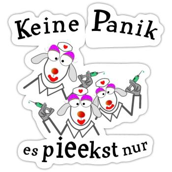Keine Panik vor der Spritze - Sticker Größe S (10 x 10 cm) - Mattweiß - Vorne