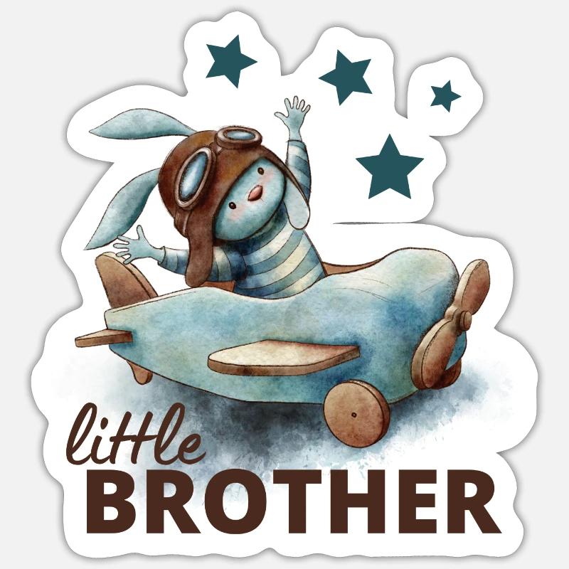 Kleiner Bruder - Sticker Größe S (10 x 10 cm) - Mattweiß