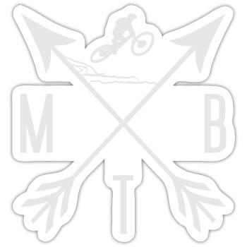 VTT VTT Mountainbiker Cadeau - Sticker taille S (10 x 10 cm) - blanc mat - Devant